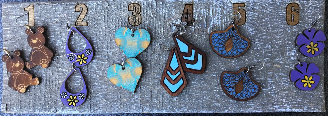 Earrings( wood)1p