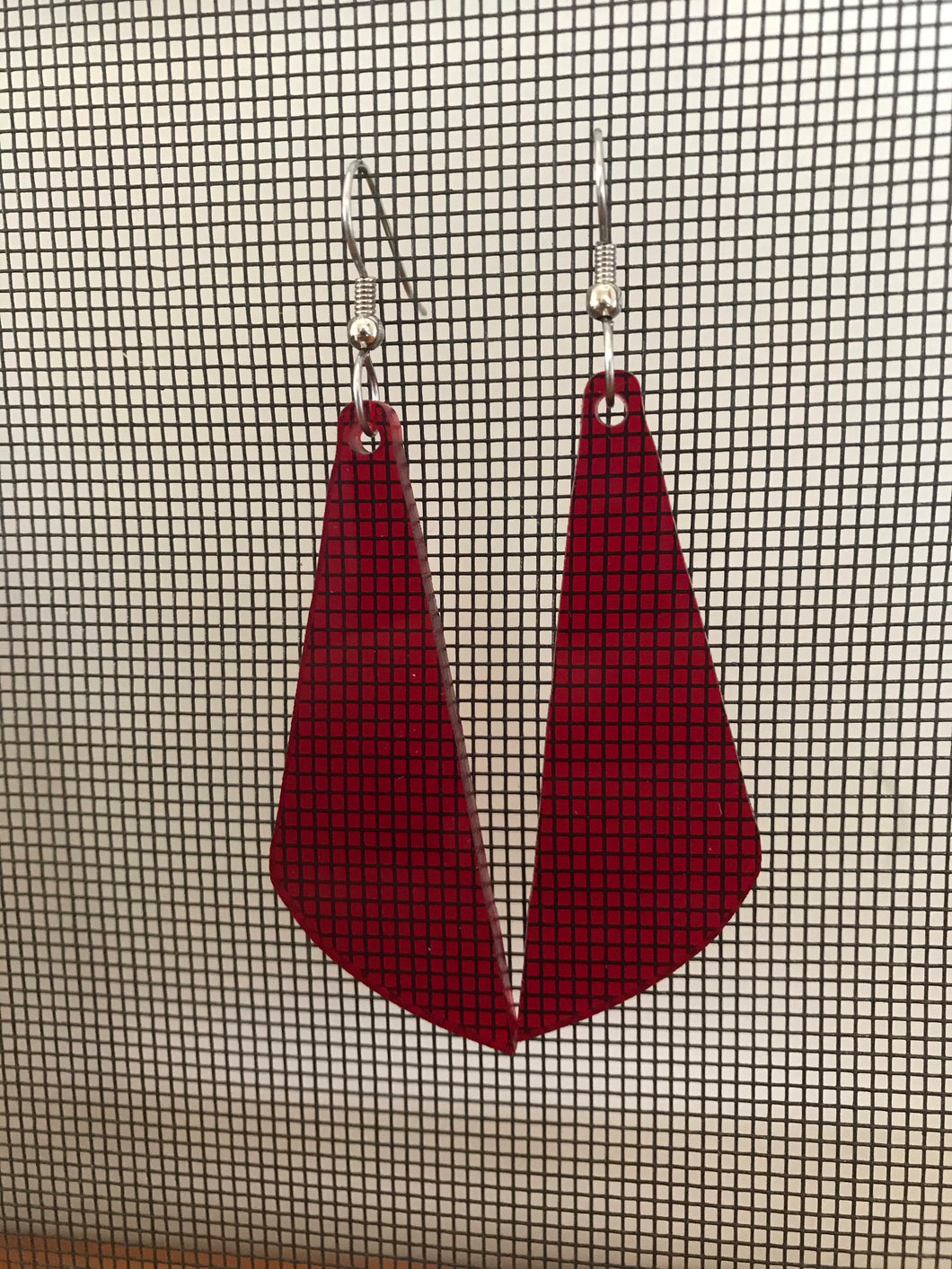 Earrings(Acrylic and wood composite) with stainless steel hooks1