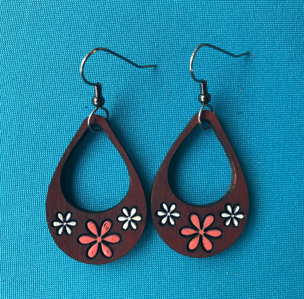 Earrings(wooden with stainless steel hooks)138