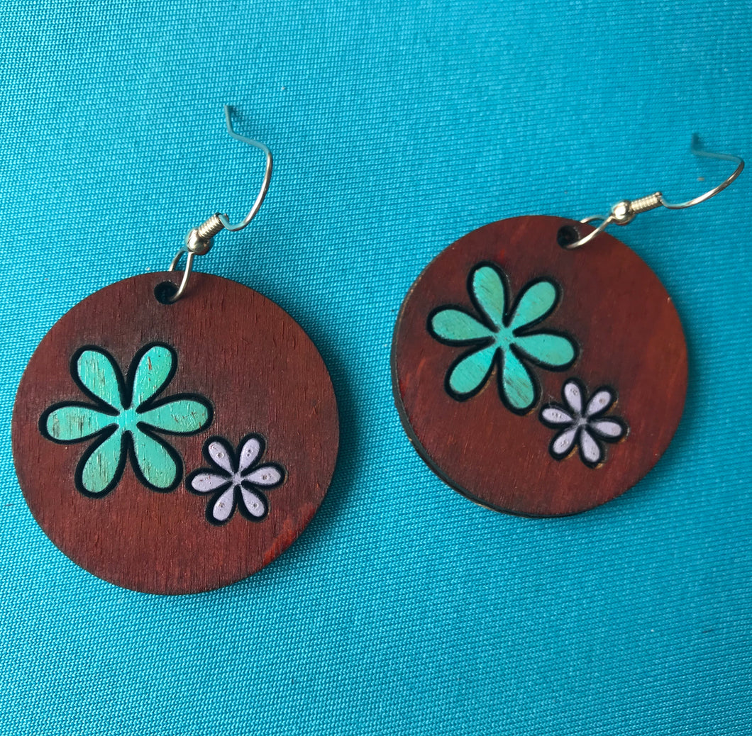 Earrings(wooden with stainless steel hooks)128