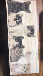 Picture engraved on wood