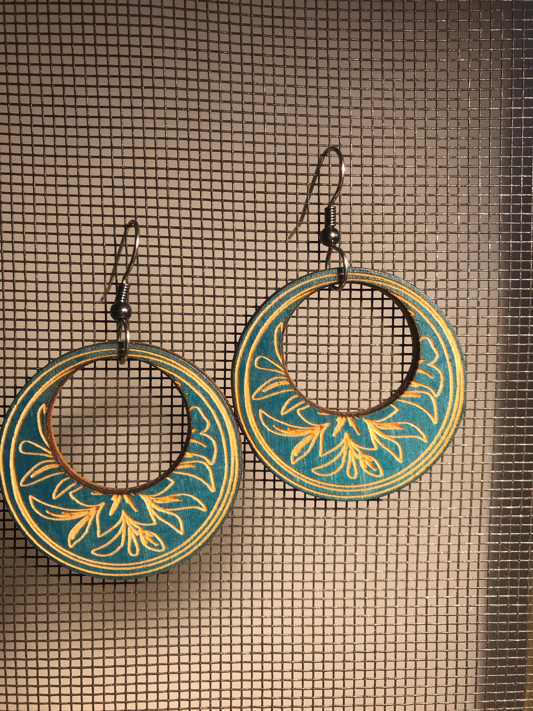 Earrings(wooden with stainless steel hooks)124