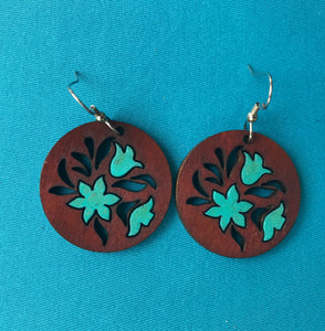 Earrings(wooden with stainless steel hooks)127