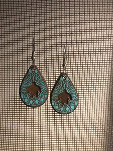 Earrings(wooden with stainless steel hooks)123