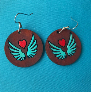 Earrings(wooden with stainless steel hooks)129