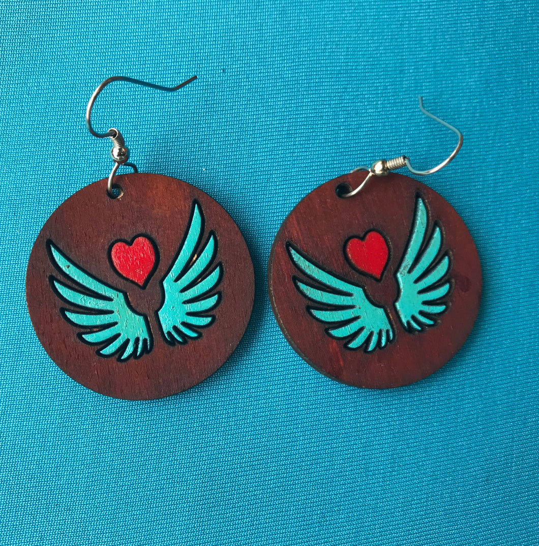 Earrings(wooden with stainless steel hooks)129